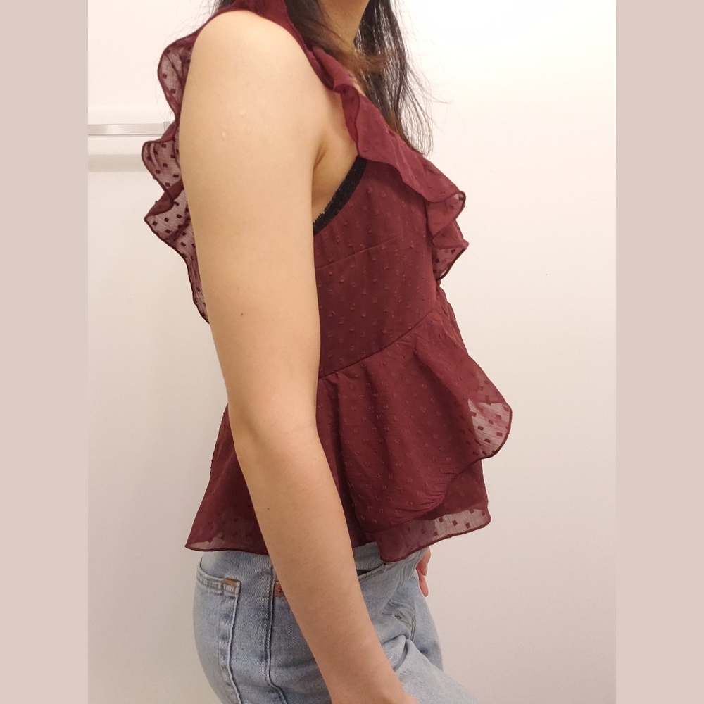 Ruffle V-Neck Shell - Picture 6 of 8